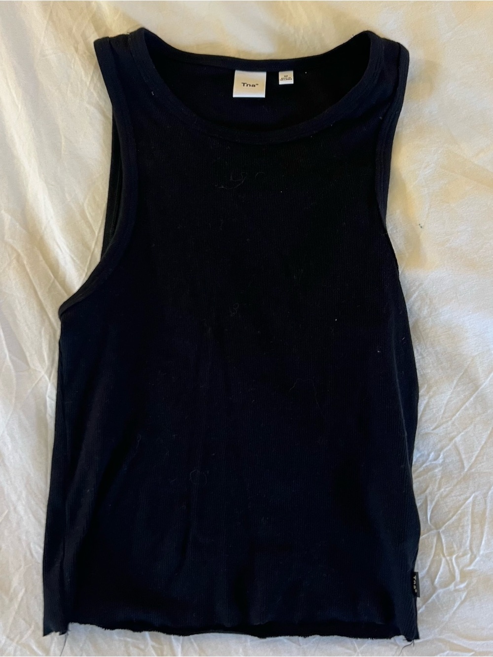 TNA Black raw hem Tank Top